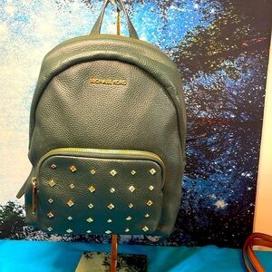 Michael Kors Like New Green Leather Backpack